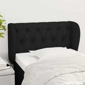 vidaXL Tăblie de pat cu aripioare negru 83x23x78/88 cm material textil imagine