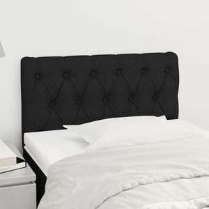 vidaXL Tăblie de pat, negru, 80x7x78/88 cm, textil imagine