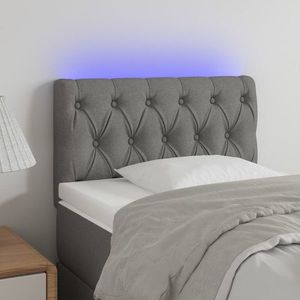 vidaXL Tăblie de pat cu LED, gri deschis, 80x7x78/88 cm, textil imagine