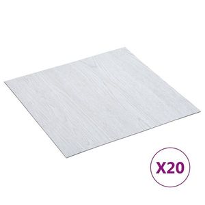 vidaXL Plăci de pardoseală autoadezive 20 buc. alb, PVC, 1, 86 m² imagine