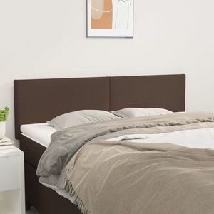 vidaXL Tăblii de pat, 2 buc., maro, 72x5x78/88 cm, piele ecologică imagine
