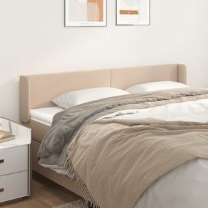 vidaXL Tăblie pat cu aripioare cappuccino 203x16x78/88 cm piele eco imagine