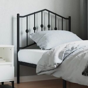 vidaXL Tăblie de pat metalică, negru, 80 cm imagine