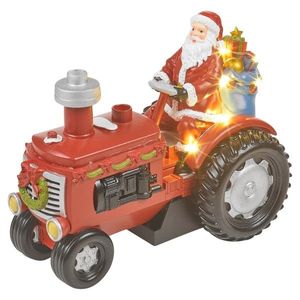 Decoratiune luminoasa si muzicala Santa' s Tractor, Lumineo, 7 LED-uri, 19x15 cm, cu efect de abur imagine