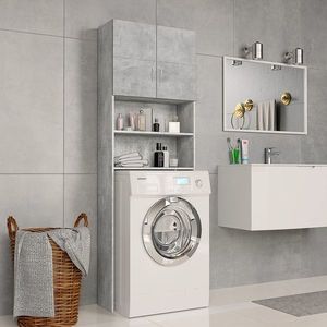 vidaXL Dulap mașina de spălat, gri beton, 64x25, 5x190 cm, PAL imagine
