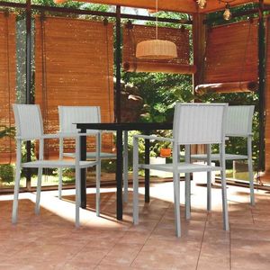 vidaXL Set de mobilier de grădină, 5 piese, alb imagine