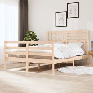 vidaXL Cadru de pat, 140x200 cm, lemn masiv imagine
