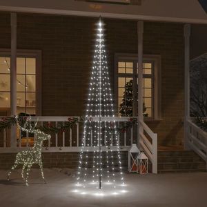 vidaXL Brad de Crăciun pe catarg, 310 LED-uri, alb rece, 300 cm imagine