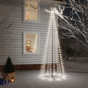 vidaXL Brad de Crăciun conic, 310 LED-uri, alb rece, 100x300 cm imagine
