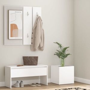 vidaXL Set de mobilier pentru hol, alb, lemn prelucrat imagine
