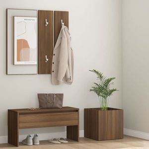 vidaXL Set de mobilier pentru hol, stejar maro, lemn prelucrat imagine