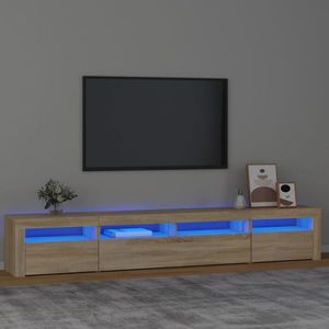 vidaXL Comodă TV cu lumini LED, stejar sonoma, 240x35x40cm imagine