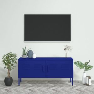 vidaXL Comodă TV, bleumarin, 105x35x50 cm, oțel imagine