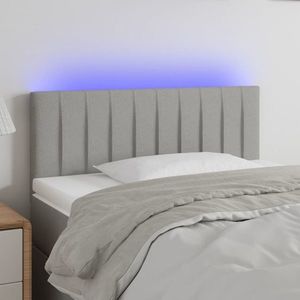 vidaXL Tăblie de pat cu LED, gri deschis, 100x5x78/88 cm, textil imagine