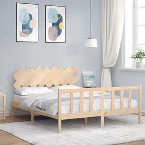 vidaXL Cadru de pat cu tăblie, 160x200 cm, lemn masiv imagine