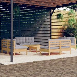 vidaXL Set mobilier grădină cu perne, 5 piese, antracit, lemn de pin imagine