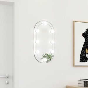 vidaXL Oglindă cu lumini LED, 60x30 cm, sticlă, oval imagine