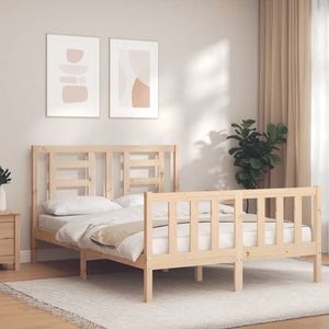 vidaXL Cadru de pat cu tăblie, 140x200 cm, lemn masiv imagine