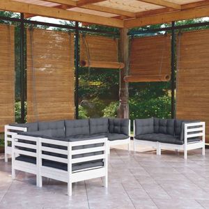 vidaXL Set mobilier de grădină cu perne, 8 piese, lemn masiv de pin imagine