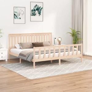 vidaXL Cadru pat cu tăblie Super King 6FT, 180x200 cm, lemn masiv pin imagine