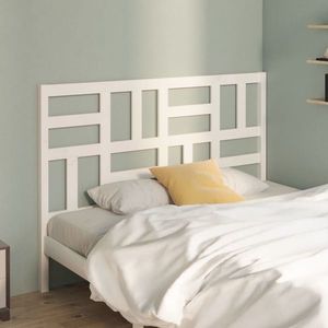 vidaXL Tăblie de pat, alb, 141x4x104 cm, lemn masiv de pin imagine