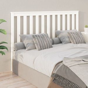 vidaXL Tăblie de pat, alb, 156x6x101 cm, lemn masiv de pin imagine