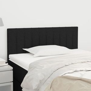 vidaXL Tăblie de pat, negru, 100x5x78/88 cm, textil imagine