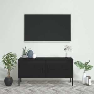 vidaXL Comodă TV, negru, 105x35x50 cm, oțel imagine