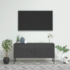 vidaXL Comodă TV, antracit, 105x35x50 cm, oțel imagine