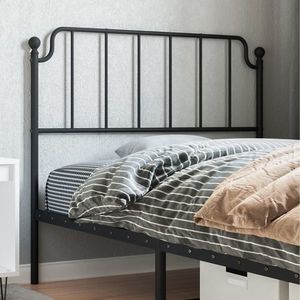 vidaXL Tăblie de pat metalică, negru, 107 cm imagine