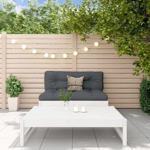 vidaXL Set mobilier relaxare grădină, 2 piese, alb, lemn masiv de pin imagine