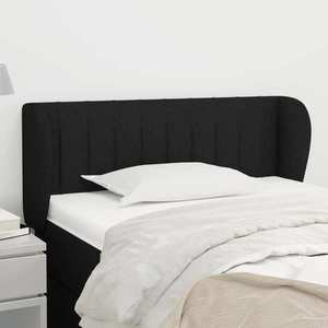 vidaXL Tăblie de pat cu aripioare negru 83x23x78/88 cm material textil imagine