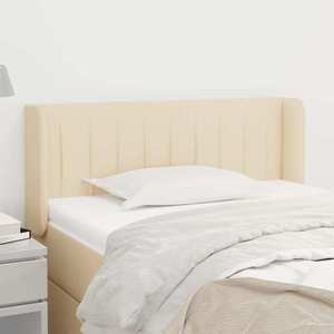vidaXL Tăblie de pat cu aripioare crem 83x16x78/88 cm textil imagine