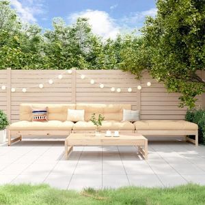 vidaXL Set mobilier relaxare de grădină, 4 piese, lemn masiv de pin imagine
