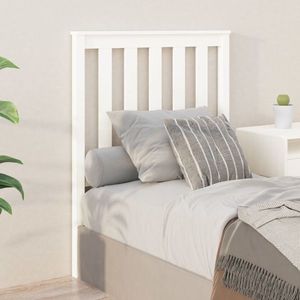 vidaXL Tăblie de pat, alb, 81x6x101 cm, lemn masiv de pin imagine