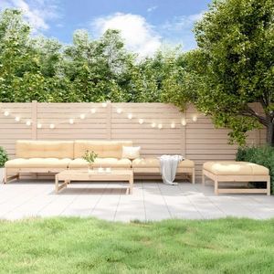 vidaXL Set mobilier relaxare de grădină 5 piese lemn masiv de pin imagine