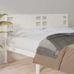 vidaXL Tăblie de pat, alb, 141x4x100 cm, lemn masiv de pin imagine