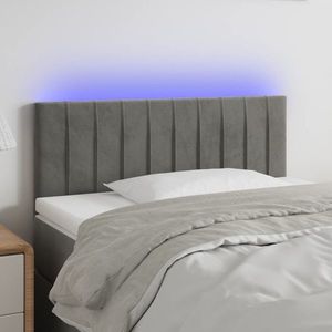 vidaXL Tăblie de pat cu LED, gri deschis, 80x5x78/88 cm, catifea imagine