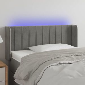 vidaXL Tăblie de pat cu LED, gri deschis, 83x16x78/88 cm, catifea imagine