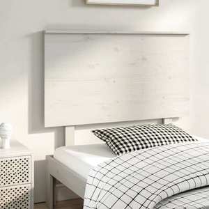 vidaXL Tăblie de pat, alb, 104x6x82, 5 cm, lemn masiv de pin imagine