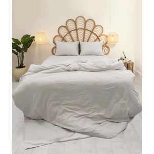 Lenjerie de pat pentru o persoana, Calmo - Light Grey, Elliott, Bumbac imagine
