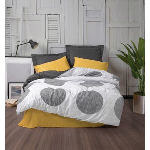 Lenjerie de pat pentru o persoana (FR), Dappled - Yellow, Cotton Box, Bumbac Ranforce imagine