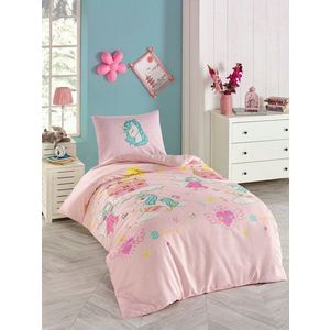 Lenjerie de pat pentru o persoana 2 piese, Unicorn Dreams - Pink, Eponj Home, 65% bumbac/35% poliester imagine
