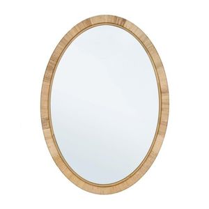 Oglinda decorativa Hakima Oval, Bizzotto, 50 x 70 cm, ratan/MDF, natural imagine