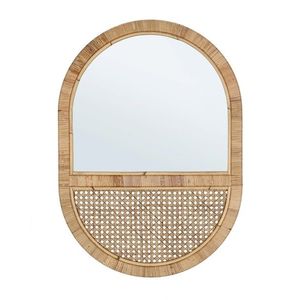 Oglinda decorativa Hajar Oval Arch, Bizzotto, 50 x 70 cm, ratan/MDF, natural imagine