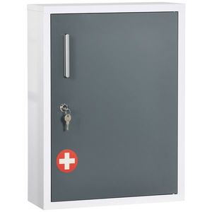 Dulapior pentru medicamente montat pe perete, cutie de urgenta pe 3 nivele pentru baie, bucatarie kleankin | Aosom RO imagine