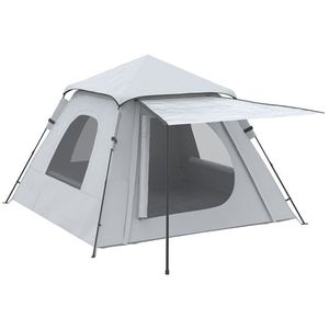 Outsunny Cort de Camping Automat cu Veranda pentru 2-3 Persoane, Cort Pop-Up in Aer Liber, Adapost Portabil | Aosom RO imagine