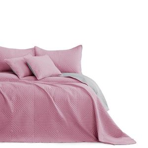 AmeliaHome Cuvertură de pat Softa roz pal - argintiu perlat, 220 x 240 cm imagine