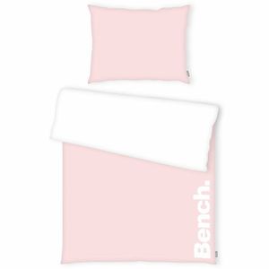 Lenjerie de pat Bench din bumbac, alb-roz, 140 x 200 cm, 70 x 90 cm imagine