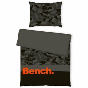 Lenjerie de pat Bench din bumbac, gri-negru, 140 x 200 cm, 70 x 90 cm imagine